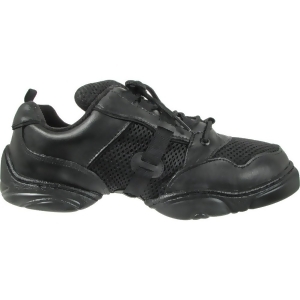 Black Leather Mesh Upper Split Rubber Sole Dance Jazz Sneakers 412 Womens - Womens 11.5