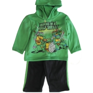 Nickelodeon Baby Boys Green Ninja Turtles Hooded 2 Pc Pants Set 12-24M - 12 Months