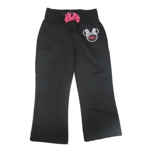 Disney Little Girls Black Minnie Mouse Logo Bow Attached Sweat Pants 2-4T - 4T