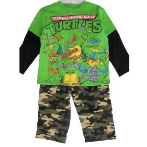 Nickelodeon Little Boys Green Ninja Turtles Camouflage 2 Pc Pants Set 12-24M - 18 Months
