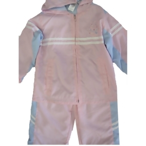 Little Girls Pink Blue Athletic Wear Zipper Hooded 2 Pc Pants Set 2T-4t - 2T