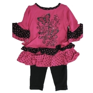 Carter's Baby Girls Fuchsia Butterfly Applique Dotted 2 Pc Leggings Set 12-24M - 12 Months