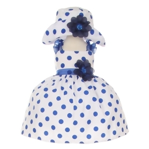 Cinderella Couture Baby Girls Navy White Polka Dot Hat Occasion Dress 6-24M - 3-6 Months