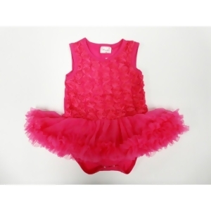 Hot Pink Rose Sleeveless Tutu Baby Girl Bodysuit S-l - 4T