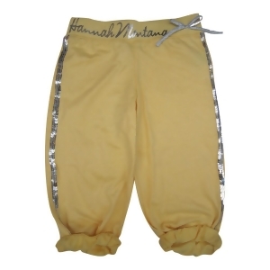 Disney Little Girls Yellow Hannah Montana Glitter Sequin Capri Pants 6X-12 - 7/8