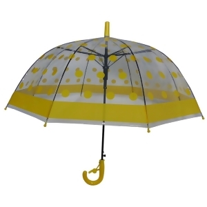 Foxfire Girls Yellow Shiny Polka Dotted Clear Dome Umbrella - All
