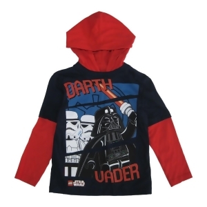 Lego Little Boys Navy Red Star Wars Darth Vader Minifigures Print T-Shirt 4-7 - 4