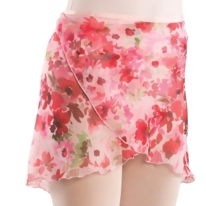 Danshuz Womens Pink Floral Print Wrap Style Chiffon Skirt P-l - Womens M/L