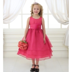 Calla Collection Little Girls Fuchsia Floral Sash Flower Girl Dress 2T-6 - 6