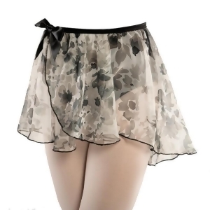 Danshuz Womens Black Floral Print Wrap Style Chiffon Skirt P-l - Womens M/L