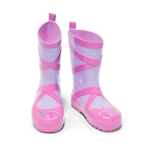Kidorable Little Girls Pink Ballerina Slipper Rubber Rain Boots 5-10 Toddler - 10 Toddler