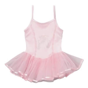 Girls Pink Ballet Slipper Applique Skirted Dance Leotard 12M-10 - 4/7