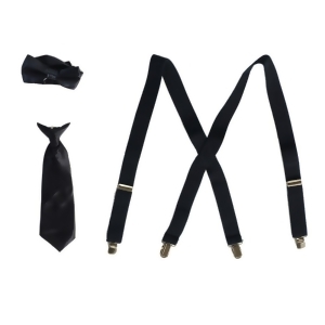 Little Boys Navy Suspender Bow-tie Tie Combo Special Occasion Set - All