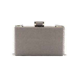 Hearty Trendy Girls Silver Shoulder Chain Barrel Clasp Fastening Box Clutch - All