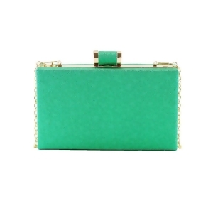 Hearty Trendy Girls Turquoise Shoulder Chain Barrel Clasp Fastening Box Clutch - All