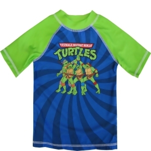 Nickelodeon Little Boys Blue Green Tmnt Rash Guard Swimwear Shirt 2-4T - 4T