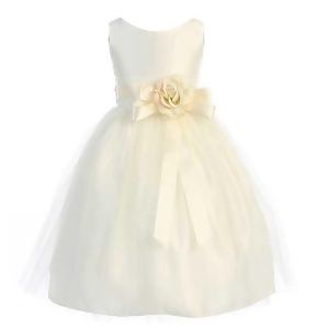 Sweet Kids Little Girls Ivory Floral Embellished Flower Girl Dress 2T-6 - 4