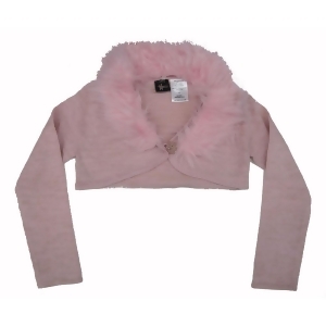 Disney Little Girls Pink Faux Collar Button Closure Long Sleeve Vest 4-6 - 6