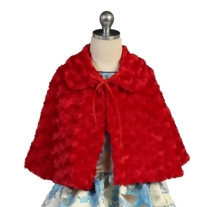 Angels Garment Baby Girls Red Faux Wrap Bow Closure Collar Cape 24M-4t - 24 Months