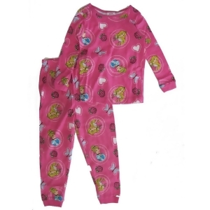 Disney Little Girls Pink Princess Bubble Images Print 2 Pc Sleepwear Set 4-5 - 4