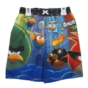 Angry Birds Little Boys Navy Blue Character Printed Swim Wear Shorts 2T-7 - 3T