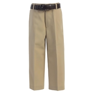 Big Boys Khaki Flat Front Solid Belt Special Occasion Dress Pants 8-20 - 8