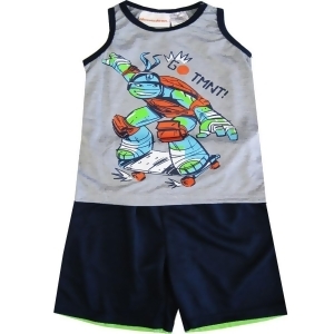 Tnt Ninja Turtles Little Boys Grey Sleeveless 2 Pcs Basketball Shorts Set 4-7 - 4