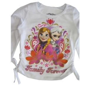 Disney Little Girls White Anna Elsa Character Printed Long Sleeve Shirt 4-6X - 5