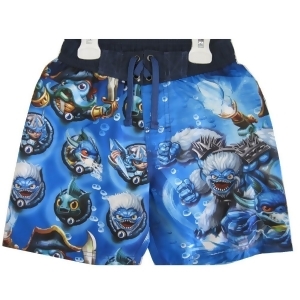 Skylanders Swap Force Little Boys Blue Sky Character Print Swim Wear Shorts 4T - All