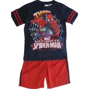 Marvels Navy Red Ultimate Spiderman Print Tee Basketball Shorts 2 Pc Set 4/5 - 4/5