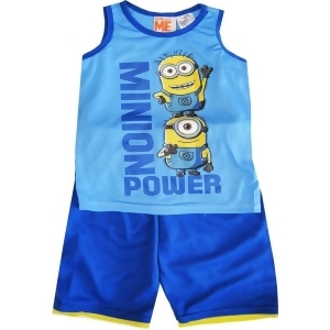 Minions Little Boys Sky Blue Sleeveless 2 Pcs Basketball Shorts Set 4-7 - 5/6