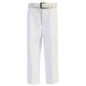 Little Boys White Flat Front Solid Belt Special Occasion Dress Pants 2T-7 - 3T