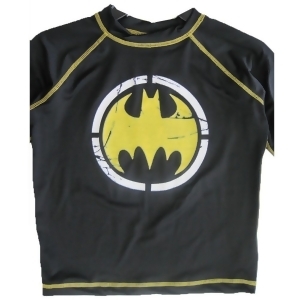 Batman Big Boys Black Stretchy Printed Swim Wear T-Shirt 8-10 - 8