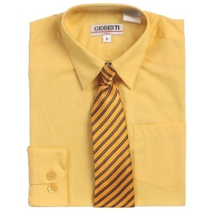 Yellow Button Up Dress Shirt Banana Yellow Striped Tie Set Boys 5-18 - 12