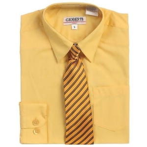 Yellow Button Up Dress Shirt Banana Yellow Striped Tie Set Boys 5-18 - 18