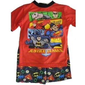 Justice League Little Boys Red Superheroes Print Logo 2 Pc Shorts Set 4-7 - 5