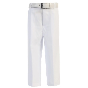 Big Boys White Flat Front Solid Belt Special Occasion Dress Pants 8-20 - 8