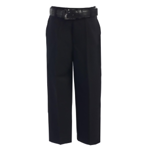 Big Boys Black Flat Front Solid Belt Special Occasion Dress Pants 8-20 - 12