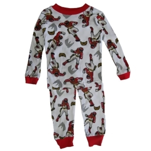 Power Rangers Big Boys White Red Character Print All-Over 2 Pc Pajama Set 8-10 - 10