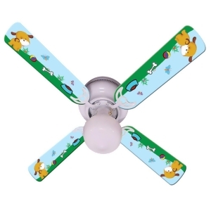 Puppy Dog Print Blades 42in Ceiling Fan Light Kit - All