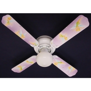 Purple Disney Tinkerbelle Print Blades 42in Ceiling Fan Light Kit - All