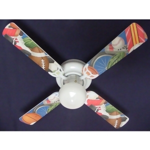 All Sports General Theme Print Blades 42in Ceiling Fan Light Kit - All