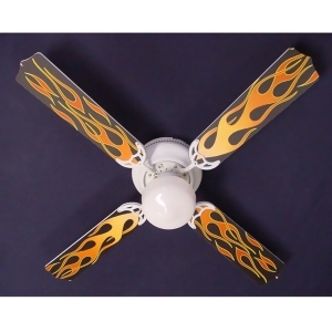 Cool Graphic Flames Print Blades 42in Ceiling Fan Light Kit - All