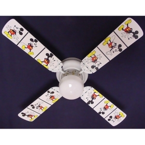 Disney's White Mickey Mouse Print Blades 42in Ceiling Fan Light Kit - All