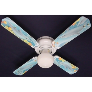 Children's Dolphins Print Blades 42in Ceiling Fan Light Kit - All