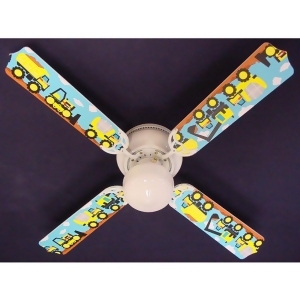 White Mighty Tonka Truck Print Blades 42in Ceiling Fan Light Kit - All