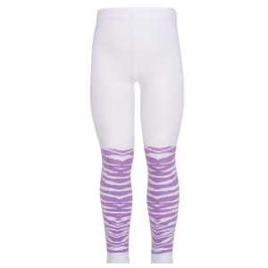 Kellys Kids Purple White Cotton Nylon Spandex Tights Little Girl Xxs-l - XSmall (2-4yrs)