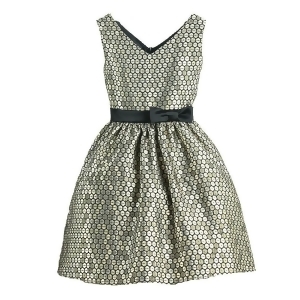 Sweet Kids Gold Polka Dot Jacquard Special Occasion Dress Girls 4-16 - 5