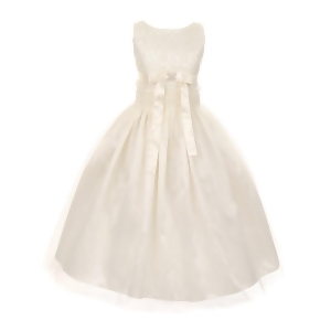 Little Girls Ivory Lace Satin Tulle Overlay Special Occasion Dress 2-6 - 2T