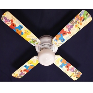 Sesame Street Character Nursery Print Blades 42in Ceiling Fan Light Kit - All